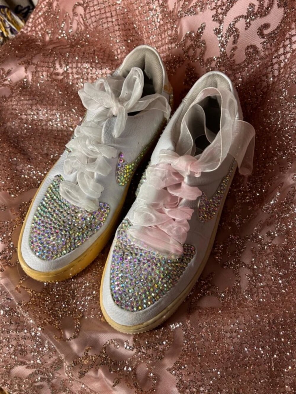 Nike air rhinestone sneakers sz 8.5